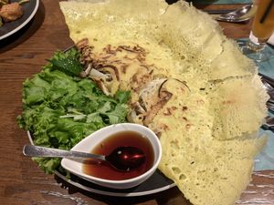 Vietnamese crepe at Lotus Palace in Fukuoka
