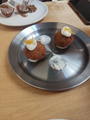 Aubergine arancini at Grasa in Barcelona