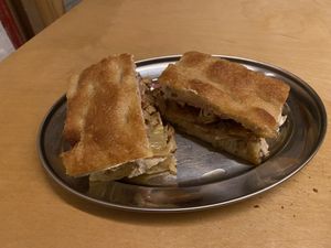 filled Focaccia  at Grasa in Barcelona