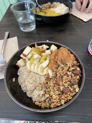 The No.1 porridge bowl with oat milk   at Grain Café in Stockholm