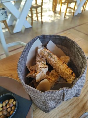 Fresh roasted bread at Pasiphae Restaurant in Crete