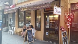 outside at Chloe's Soft Serve Fruit in New York City