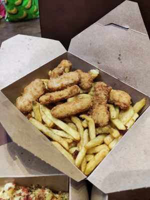 Chicken and curry fries at Dutty Vegan - Cloud Kitchen in Cardiff