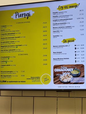 Menu august 2025 at Przystanek Pierogarnia - Szewska in Krakow