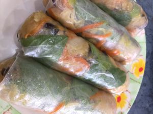 rice paper rolls at World Vegan in Cabramatta