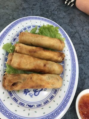 Spring rolls mmmm at World Vegan in Cabramatta