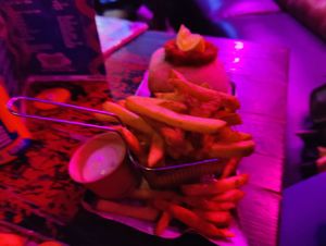 Tofish burger at Happy Fish at The Dog House in Edinburgh