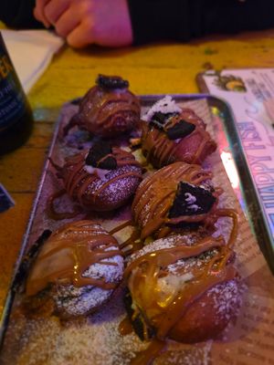 Deep fried oreos at Happy Fish at The Dog House in Edinburgh