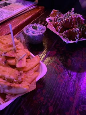 Loaded cheese fries at Happy Fish at The Dog House in Edinburgh
