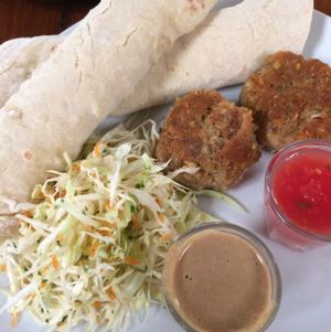 plate with falafel  at Cafe Campestre in Ometepe