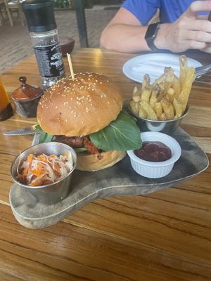 Jackfruit Burgerr  at Cafe Campestre in Ometepe