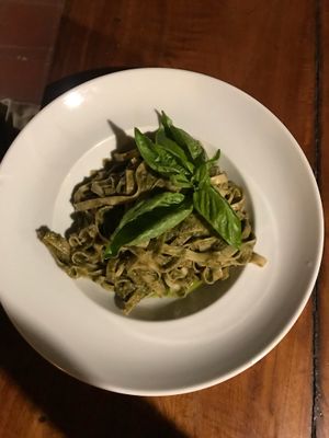 Pesto pasta at Cafe Campestre in Ometepe