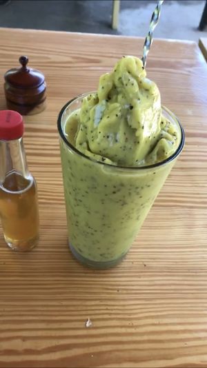 Avocado passion fruit smoothie at Cafe Campestre in Ometepe