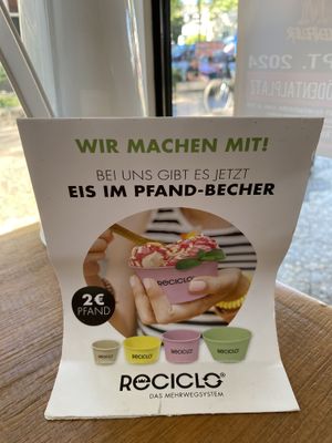 Sustainable container optionns  at Eis Paradys in Kempen