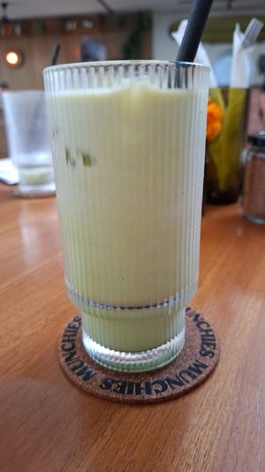 Iced matcha latte with oat milk at Munchies   in 