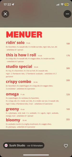 Bloomy is vegan  at Sushi Studio in Aarhus