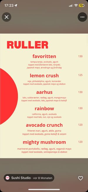 Mighty mushroom is vegan  at Sushi Studio in Aarhus