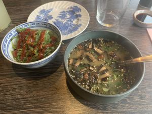 Miso soup and wakame  at Sushi Studio in Aarhus