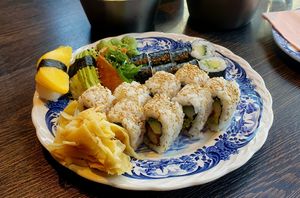 Greeny vegan sushi plate at Sushi Studio in Aarhus