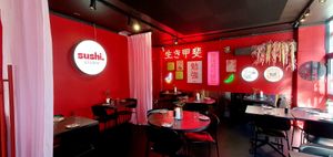 Lovely interior at Sushi Studio in Aarhus