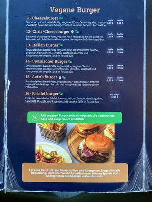 Vegan Burger Menu April 2026  at Café Werk in Flensburg