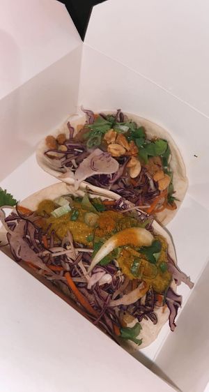 thai and curry tacos  at Tako Cheena by Pom Pom in Orlando