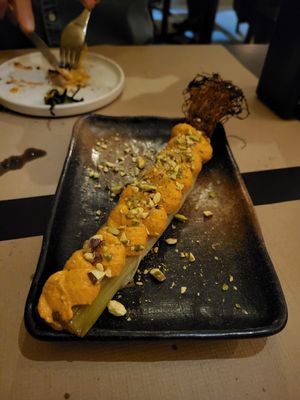 Leek dish at Sesamo in Barcelona