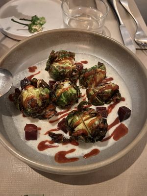 Sprouts in Macdemea sauce  at Sesamo in Barcelona