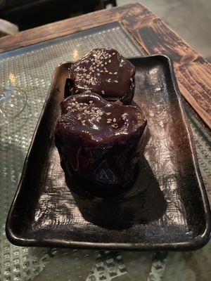 Aubergine & miso  at Sesamo in Barcelona