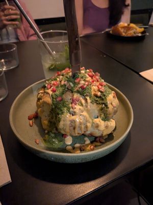 Whole roasted cauliflower (overcooked and kind of bland) at Sesamo in Barcelona