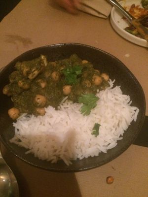 Chickpea curry at Sesamo in Barcelona