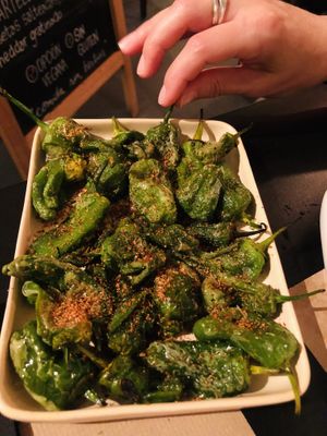 Spanish style shishito peppers! 🙌 at Sesamo in Barcelona