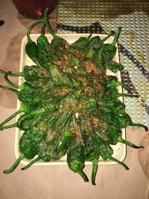 Peppers with Salt, Pepper, Lime & Chili at Sesamo in Barcelona