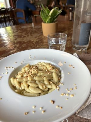 Cavatelli with artichoke cream and hazelnut  at Spazio Caroli 12 in Milan