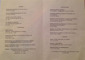Menu at Edelsberger in Baden