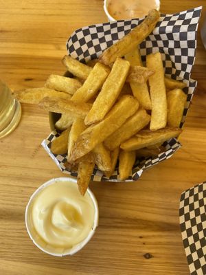 The French fries that come with each burger. And of course; vegan Mayo!   at Dr Feelgood's Burgers in Eindhoven