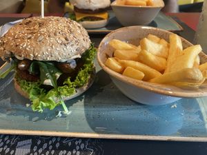 "Trüffelfee" mit gegrillten Champions und einer Trüffelcreme.   at Peter Pane in Sankt Peter-ording