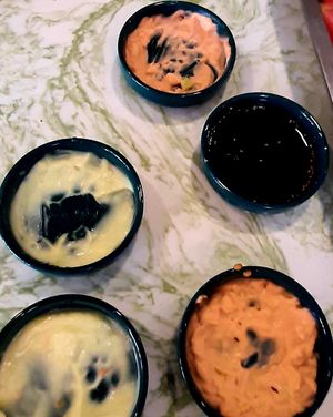 Food at the opening event at Loving Hut in Zuunmod