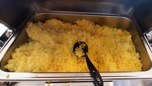 Food at the opening event at Loving Hut in Zuunmod