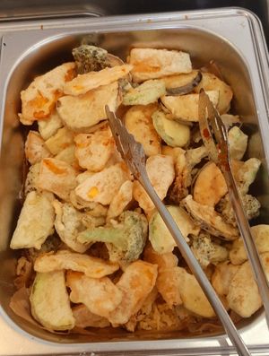 Food at the opening event at Loving Hut in Zuunmod