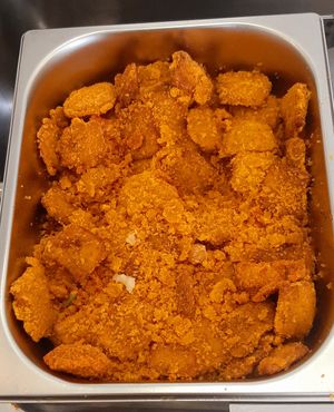 Food at the opening event at Loving Hut in Zuunmod