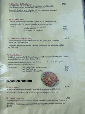 Menu 2/2 vegan/vegetarian section.  at Willis Restaurant in Berlin