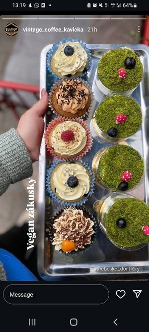 Vegan cakes (they post what they have that day on instagram) at Vintage Coffee in Brno