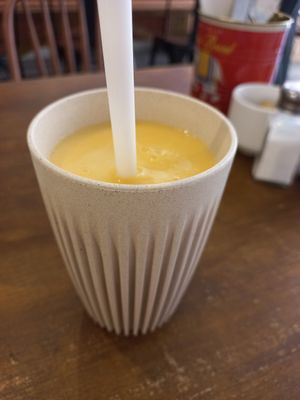 Yellow thunder smoothie at Meo Cafe in Brighton