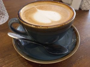 Oat latte at Meo Cafe in Brighton