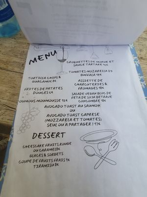 Menu at Castel Café et Gourmandise in Carcassonne