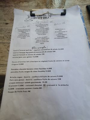 Menu at Castel Café et Gourmandise in Carcassonne