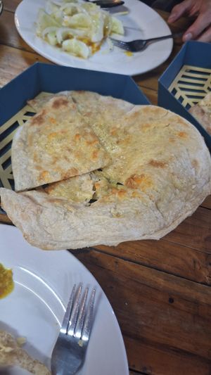 Cheesy naan at Hasan Indian Restaurant in Pakse