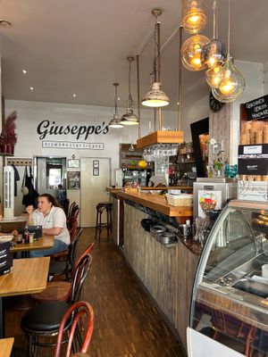 inside at Giuseppe's Eiswerkstatt Café in Dusseldorf