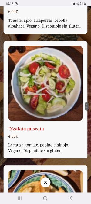 Menú at Osteria dei Sapori Perduti in Modica